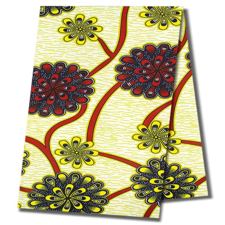 African Wax Fabric Ankara Wax Print 6 Yards Polyester and Cotton Perfect for Parties, Casual and Occasional Wear