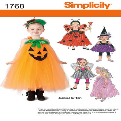 Simplicity 1768 Toddler and Child Costume Sewing Pattern, Size BB (4-5-6-7-8)