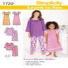Simplicity 1722 Learn to Sew Girl's Pajama Sewing Patterns, Sizes 7-14 view 1