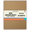 25 Brown Kraft Fiber 80# Cover Paper Sheets - 11" X 14" (11X14 Inches) Scrapbook|Picture-Frame Size - Rich Earthy Color with Natural Fibers - 80lb/Pound Cardstock - Smooth Finish view 1