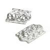 4 pcs .925 Sterling Silver Flower Chandelier Earrings Curve Connector 18.5mm / Findings/Bright view 1