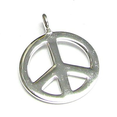 1 pc .925 Sterling Silver Peace Dangle Message Charm Pendant 11.8mm / Findings/Bright