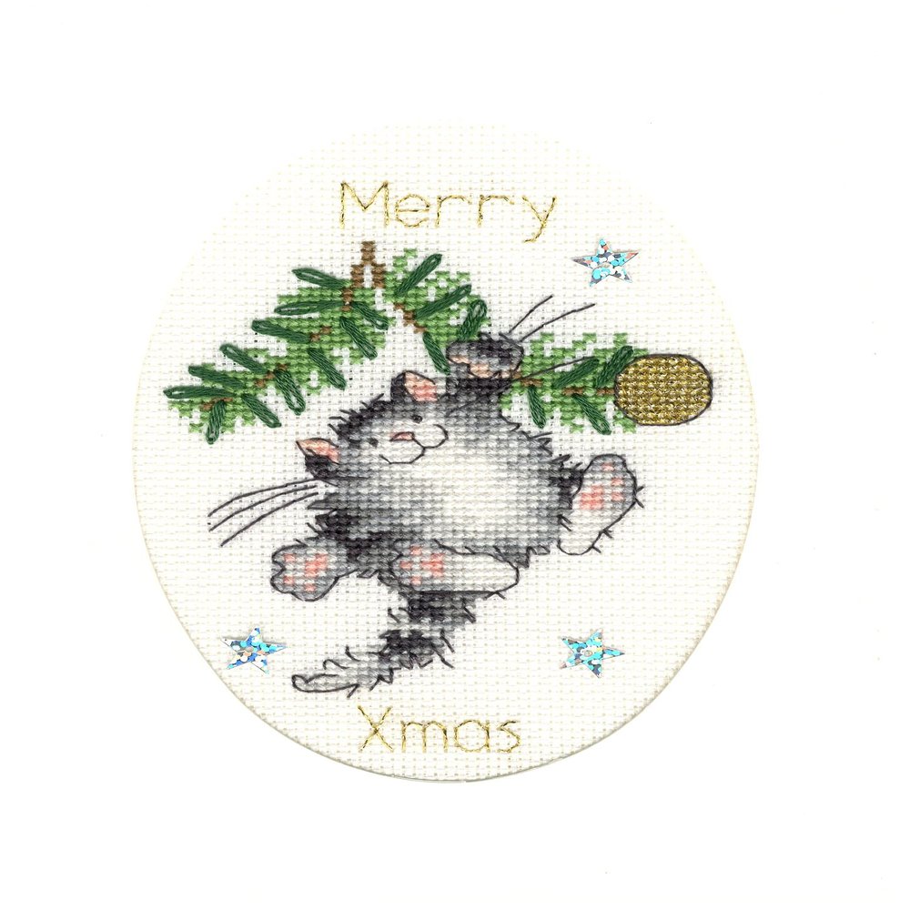 Bothy Threads Christmas Card Cross Stitch Kit - Swing Into Xmas