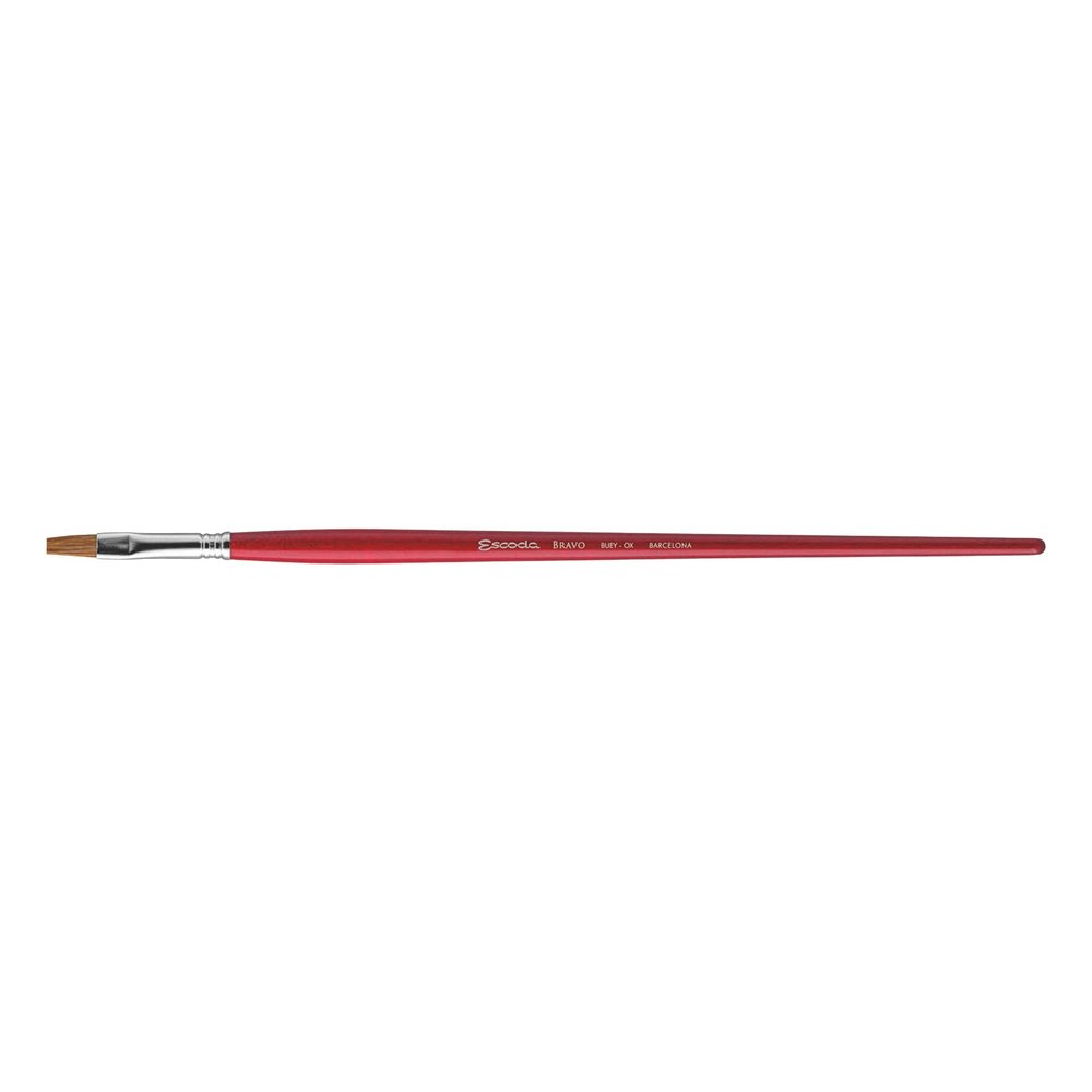 Escoda Bravo Series 3317 Artist Oil and Acrylic Paint Brush, Light Ox Hair, Flat, Size 10