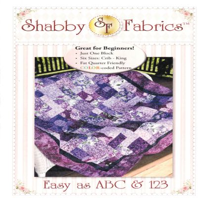 Easy as ABC and 123 Quilt Pattern for Beginners - Alphabet & Number Theme, Fat Quarter Friendly, Beginner Quilting Project by Shabby Fabrics