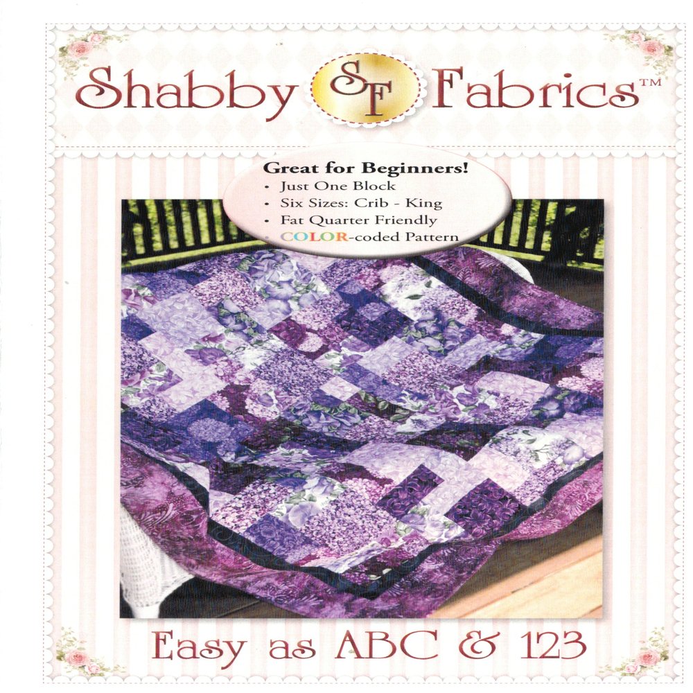 Easy as ABC and 123 Quilt Pattern for Beginners - Alphabet & Number Theme, Fat Quarter Friendly, Beginner Quilting Project by Shabby Fabrics