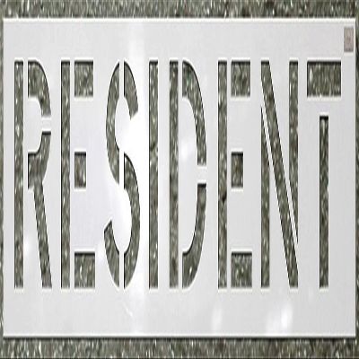CH Hanson 70330 6" x 4" "RESIDENT" LDPE Reuseable Stencil