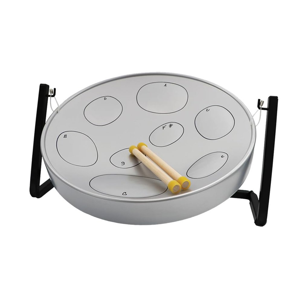 Panyard JJ Jumbie Jam Steel Ready to Play Kit-Silver G-Major with Table Top Stand-Made in USA (W1084)