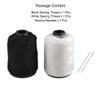 uxcell Polyester Stitching Sewing Thread Reel Line String 2 Pcs White Black view 3