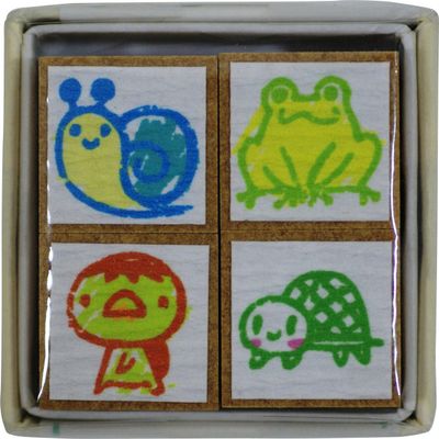 Stamp Workshop J1-08 Love Cute Stamp Set, Petite Stamps, Set of 4, Eco Wood