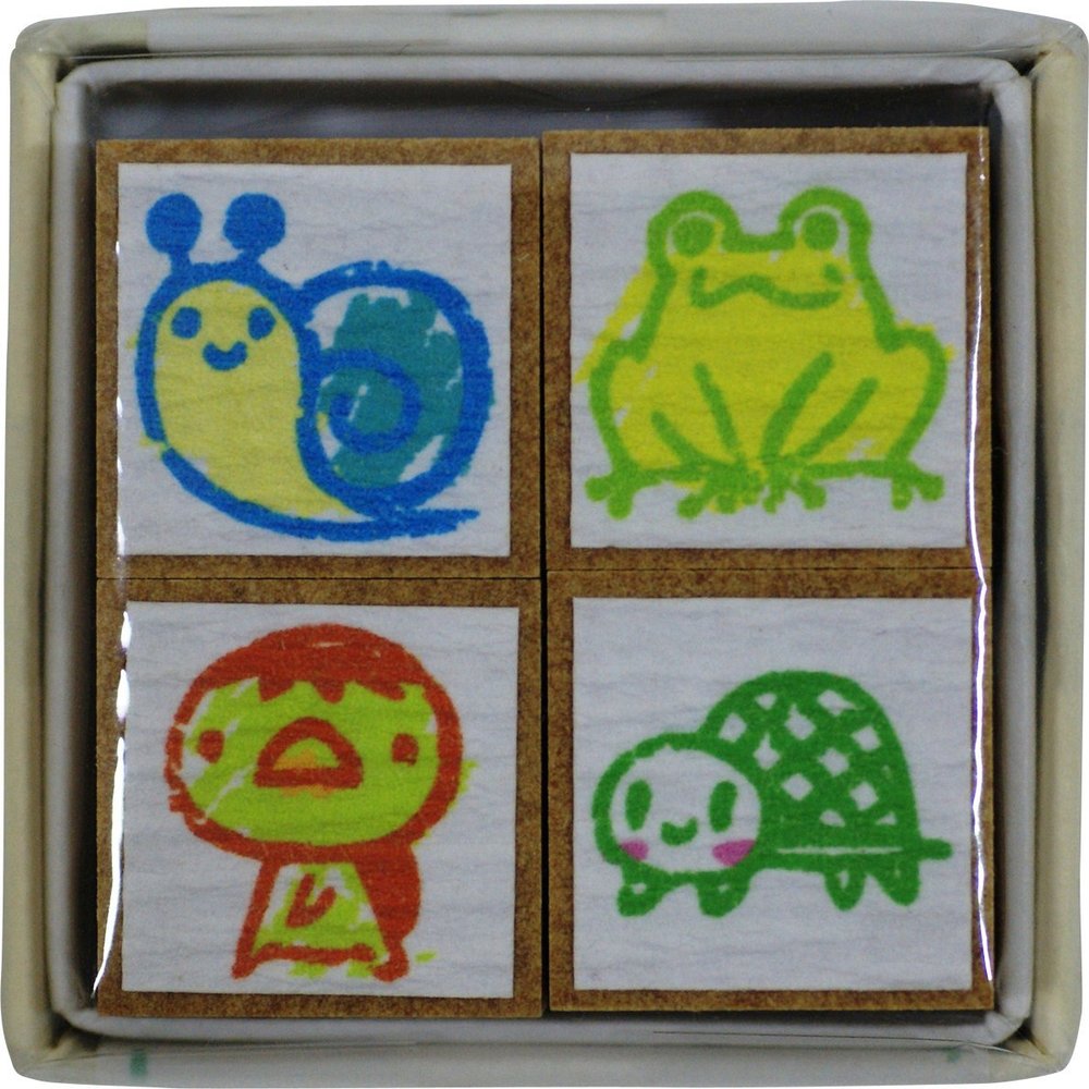 Stamp Workshop J1-08 Love Cute Stamp Set, Petite Stamps, Set of 4, Eco Wood