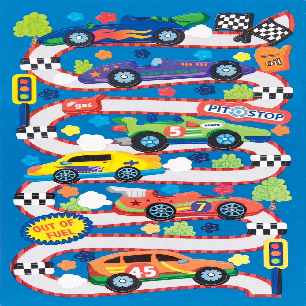 EK Success Brands Decorative Sticko Stickers, Race Car Rama