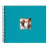 Goldbuch Bella Vista Spiral, Linen Memory Cut-Out Cover 40 Pages, Book for Gluing, Photo Album, Paper, Turquoise (Black Sides), 35 x 30 cm view 2