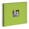 Goldbuch Bella Vista Spiral, Linen Memory Cut-Out Cover 40 Book for Gluing, Photo Album, Paper, Green (Black Pages), 35x30 cm view 1