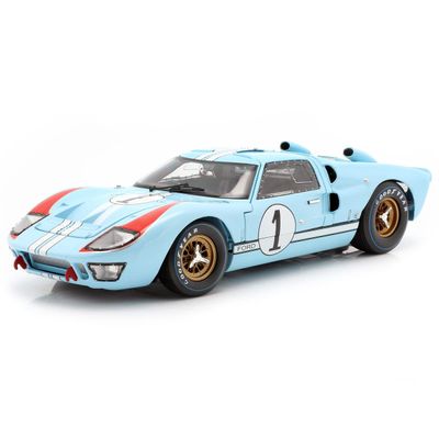1966 Ford GT 40 MK II RHD (Right Hand Drive) #1 Light Blue Miles - Hulme Le Mans 1/18 Diecast Model Car by Shelby Collectibles