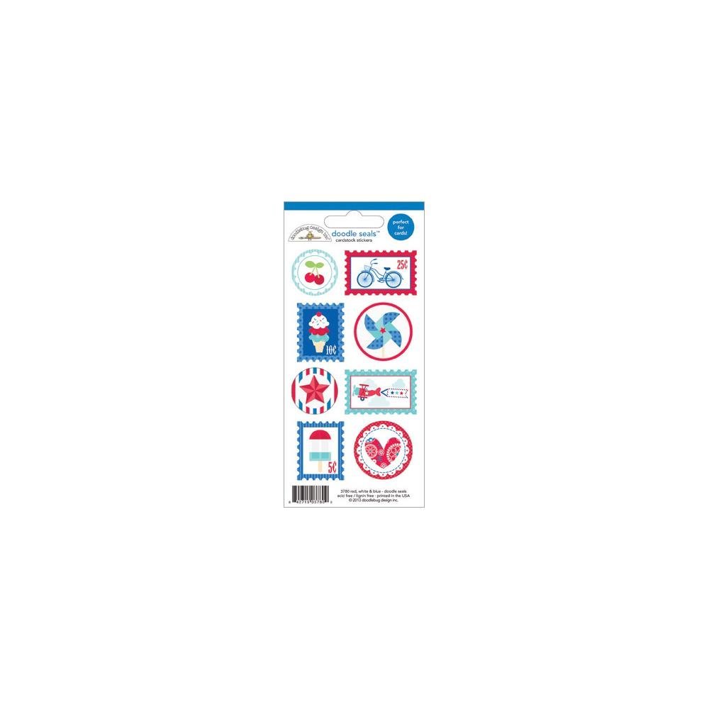 Stars & Stripes Doodles Cardstock Stickers 3"X6.5" Sheet-Seals
