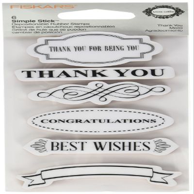 Fiskars Teresa Collins 3"X6" Sheet Cling Stamps-Thank You