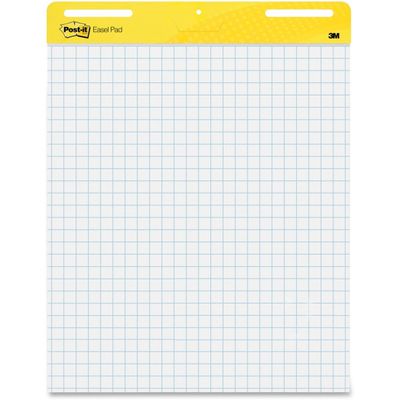 Wholesale CASE of 5 - 3M Post-it Faint Grid Easel Pad-Easel Pad,Self-stick,Grid,30 Sheets,25"x30",2/CT,White