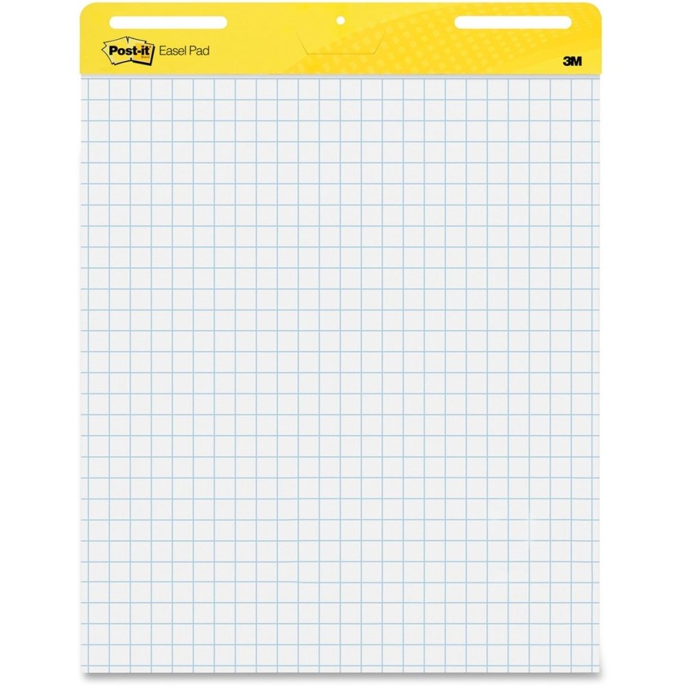 Wholesale CASE of 5 - 3M Post-it Faint Grid Easel Pad-Easel Pad,Self-stick,Grid,30 Sheets,25"x30",2/CT,White