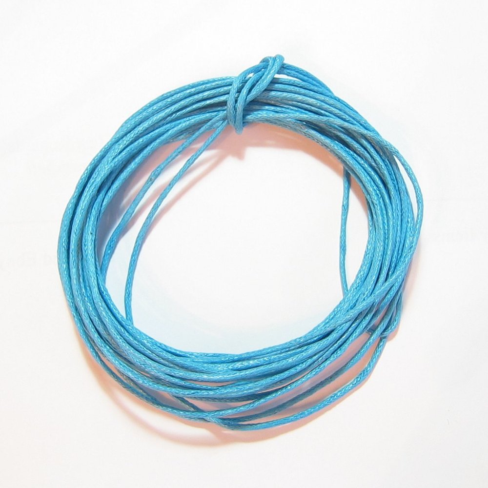 Dreambell Waxed Cotton Necklace Bead STRINGING Cord 1MM Turquoise Blue 10 Yards / 30 feet/Findings