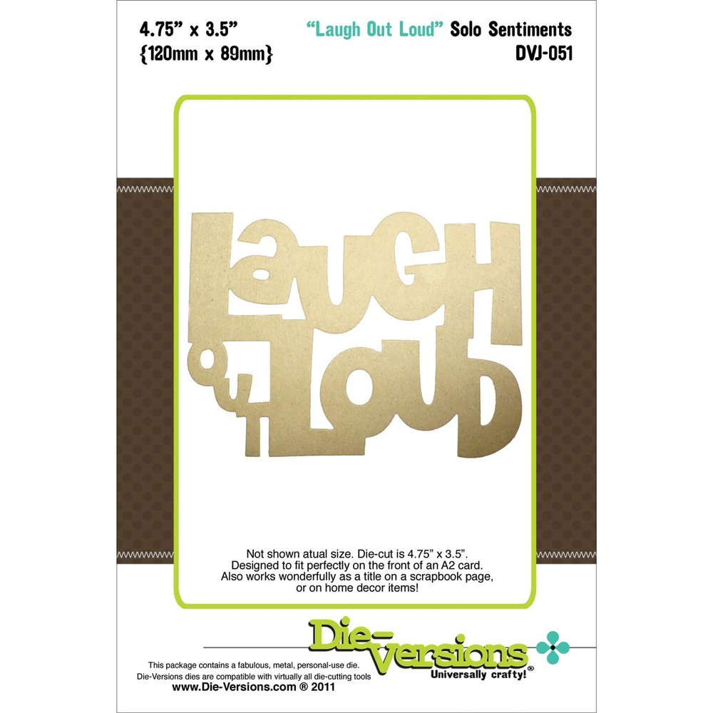 Die-Versions Solo Sentiments Die-Laugh Out Loud, 4.75"X3.5"