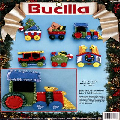 Bucilla "Christmas Express" Felt Applique Train Ornaments 83024