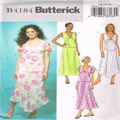 Butterick Sewing Pattern B4184 for Misses' Petite Tops & Skirts, Sizes 14, 16, 18