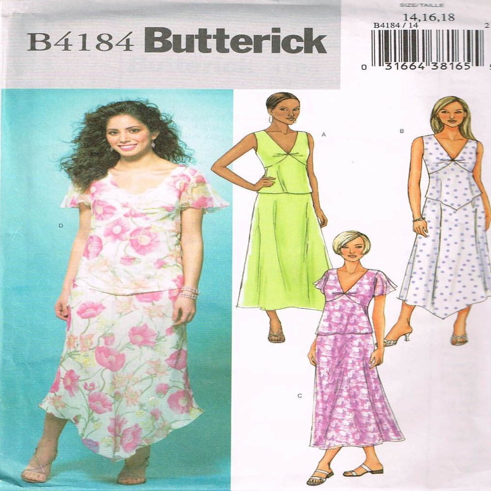 Butterick Sewing Pattern B4184 for Misses' Petite Tops & Skirts, Sizes 14, 16, 18