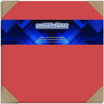 50 Apple Red Color 65lb Cover|Card Paper - 12" X 12" (12X12 Inches) Scrapbook Album|Cover Size - 65 lb/Pound Light Weight Cardstock - Quality Printable Smooth Surface for Colorful Results