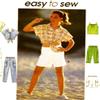 OOP Simplicity Pattern 8181. Girls Szs 12;14;16 Shirt; Pants or Shorts, Cropped Pants & Knit Top view 1