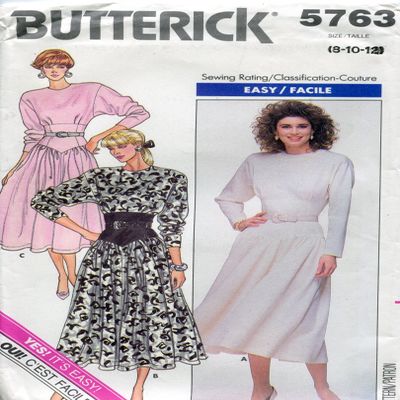 Butterick Pattern 5763 ~ Misses' Dress ~ 8-10-12
