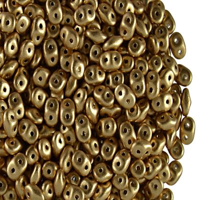 0.7oz (20g) Czech Two Hole Seed Beads SuperDuo 2,5x5 mm Crystal Pale Gold