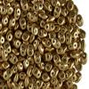 0.7oz (20g) Czech Two Hole Seed Beads SuperDuo 2,5x5 mm Crystal Pale Gold view 1