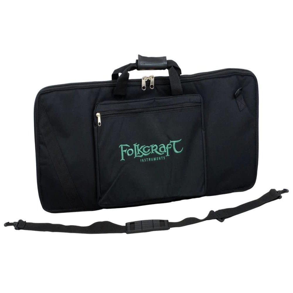 Bowed Psaltery Carrying Case, Black Nylon, Embroidered With Folkcraft Logo