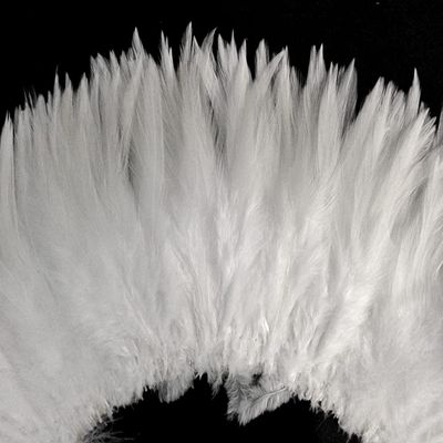 4 Inch Strip 4-6 Natural White Strung Chinese Rooster Saddle Feathers Halloween Costume Fly Tying Craft Supply | Moonlight Feather