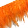 1 Yard - Pumpkin Orange Rooster Neck Hackle Saddle Feather Wholesale Trim DIY Craft Wedding Dress | Moonlight Feather view 4