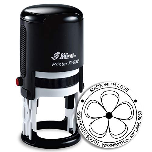 Self Ink Stamp|Personalized Stamp| Rubber Stamp|Ink Stamp| Customized Stamp| Monogram Stamp | Shiny 532 Round Custom Monogram Stamp Style 03