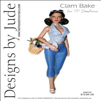 Clam Bake Printed Sewing Pattern for 17" Deeanna Denton