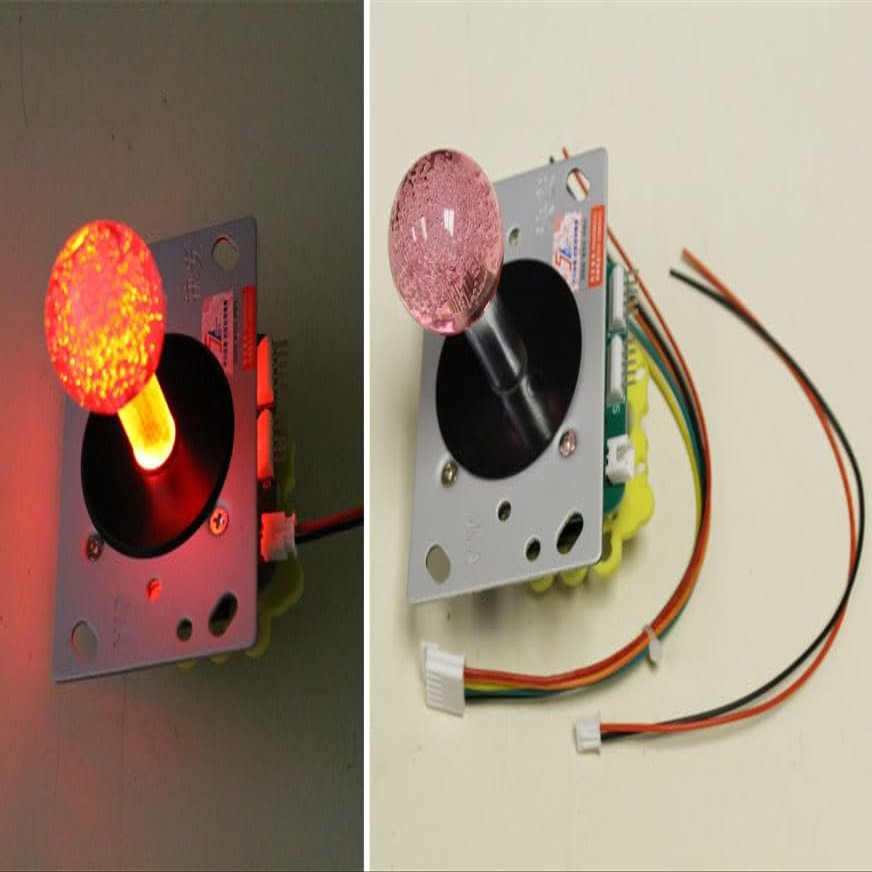 Illuminated LED Arcade Joystick Switchable from 8-Way to 4-Way (Red)