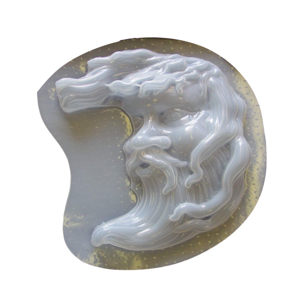 Green Man Greenman Face Plastic Craft Mold use with Concrete or Cement Make into Garden Stones 7114