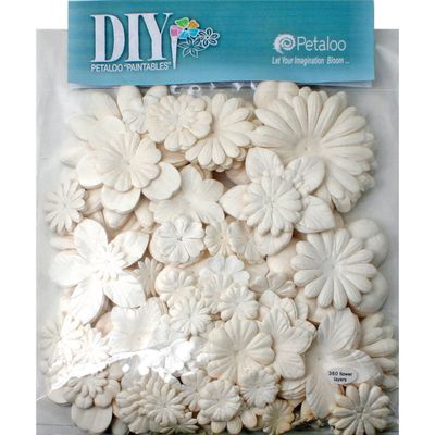 Diy Paintables Mulberry Flower Layers 1 - 3.5 360/Pkg-White