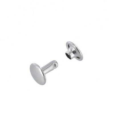 Double Cap Rivet, Nickel Plate, Solid Brass-LL (100 Sets per Bag), Multiple Sizes