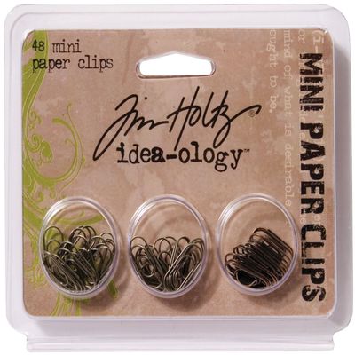 Idea-Ology Mini Paper Clips .625" 48/Pkg-Antique Nickel, Brass & Copper