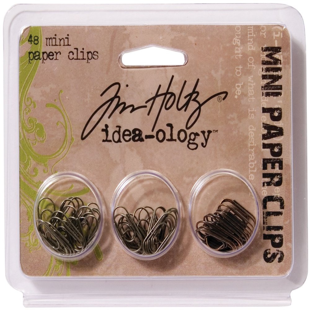 Idea-Ology Mini Paper Clips .625" 48/Pkg-Antique Nickel, Brass & Copper