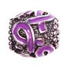 Bracelet Charm Purple Enamel Ribbon Remembrance Charm view 2