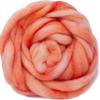 Wool Roving Hand Dyed. Super Soft BFL Combed Top Pre-Drafted for Easy Hand Spinning. Artisanal Craft Fiber Ideal for Felting, Weaving, Wall Hangings and Embellishments. 1 Ounce. Salmon view 1