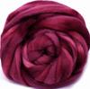 Wool Roving Hand Dyed. Super Soft BFL Combed Top Pre-Drafted for Easy Hand Spinning. Artisanal Craft Fiber ideal for Felting, Weaving, Wall Hangings and Embellishments. 1 Ounce. Wine Red view 1