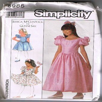 Simplicity Sewing Pattern 8985 Girls' Formal Dress, Jessica McClintock, Size 10