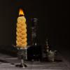 Ner Mitzvah Braided Beeswax Havdalah Candle - Wide Rounded Chevron Braid - 7" Hand Dipped Bees Wax Braided Candle - Shabbat Judaica Gift view 4