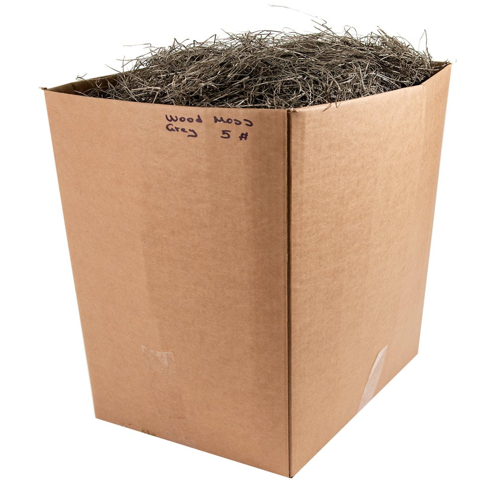 SuperMoss (21620) Aspen Wood Excelsior - Natural Wood Moss Filler for Gift Baskets, Chicken Nesting Boxes, Pet Hamster Bedding, Indoor Plants & Crafts, 2,590 cu in, Grey